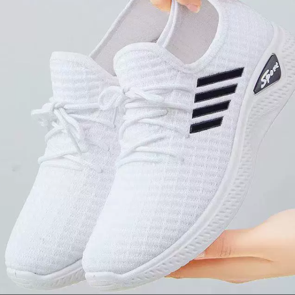 Spring and Summer Women's Low-Top Running Sneakers with Air Mesh New Trendy Mesh Women Flat Shoes