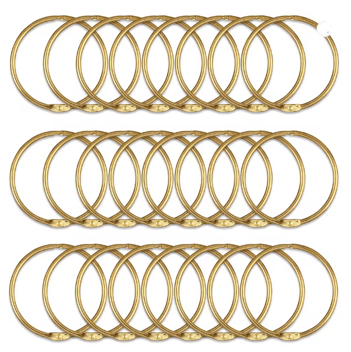 Metal Shower Curtain Rings Rustproof Smooth Glide Hooks 24 Pack