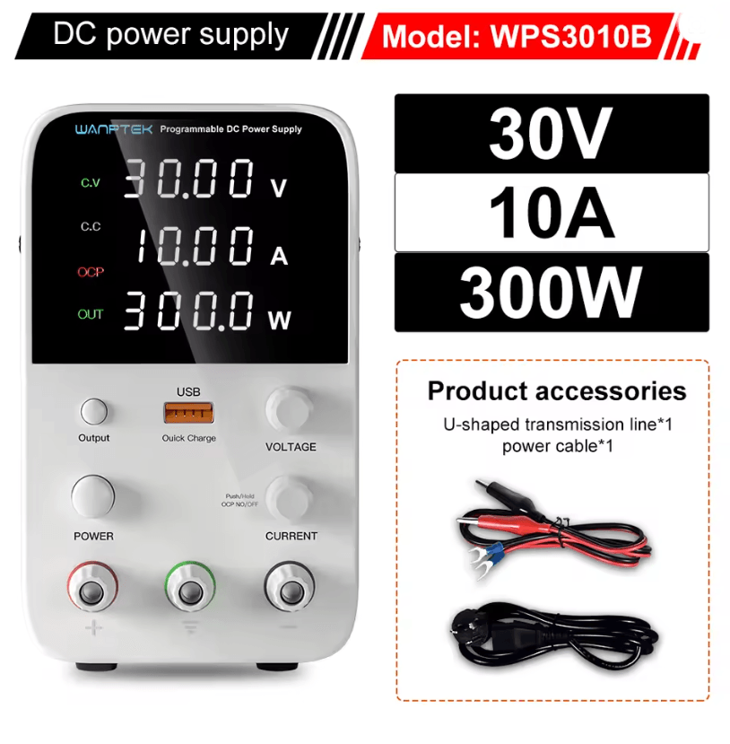 Programmable DC Power Supply 30V 10A Wanptek WPS3010H Adjustable Bench Unit
