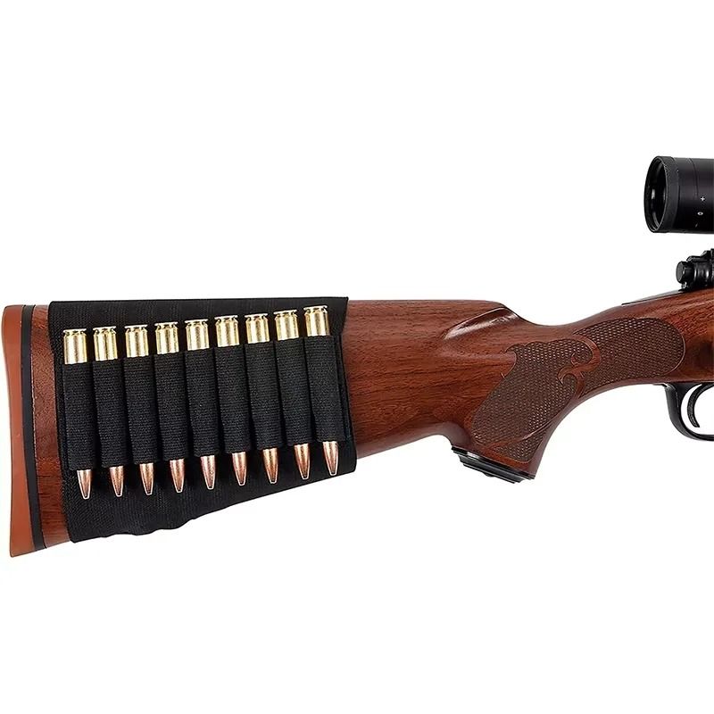 9 Hole Elastic Rifle Ammo Holder Buttstock Cartridge Sleeve