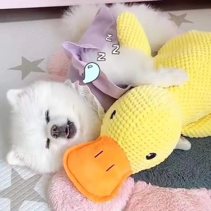Durable Duck Chew-Resistant Squeaky Plush Toy for Dogs