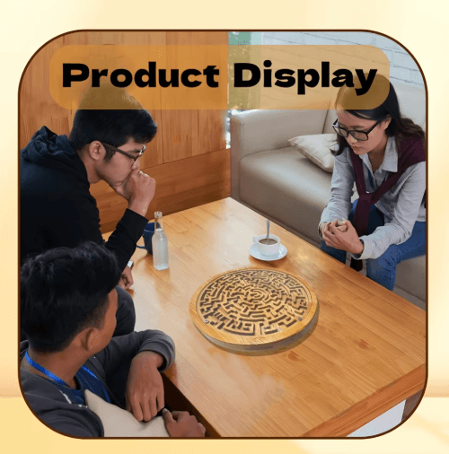 Large Wooden Balance Maze Game – Dual Sided Bamboo Brain Teaser with Steel Balls