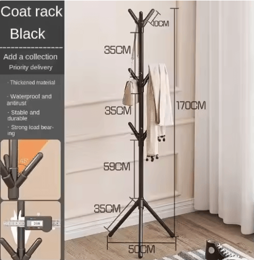 Creative Floor Standing Irregular Coat Rack Vertical Wrought Iron Hanger