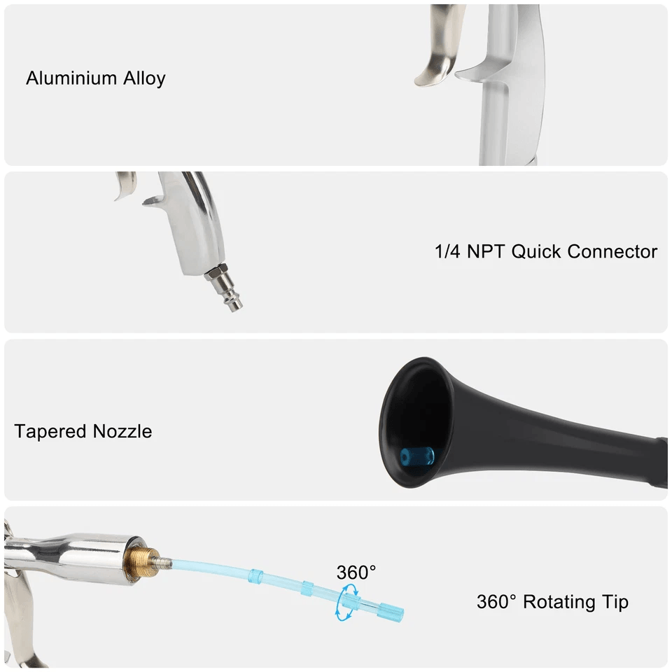 High-Pressure Car Cleaning Gun,Rotating Tornado Air Blow Tool, NPT for Efficient Interior and Exterior Car Detailing