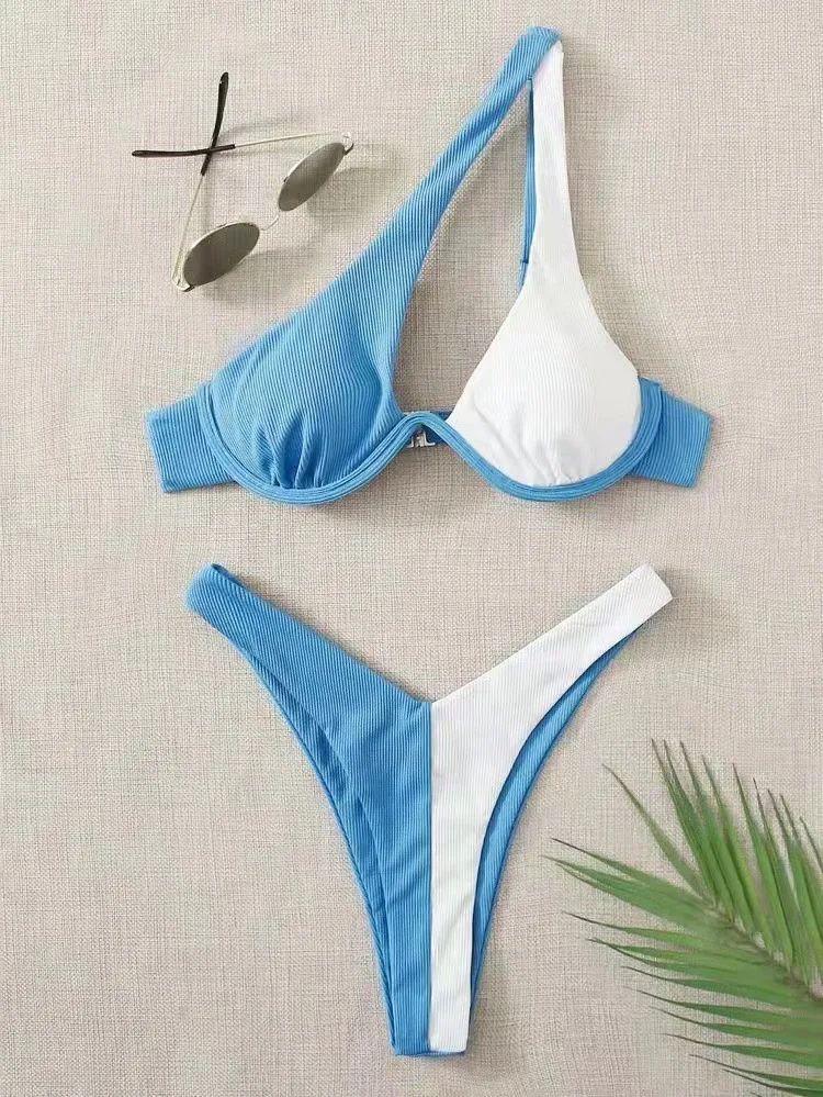 Luxury One Shoulder Push Up Bikini Set