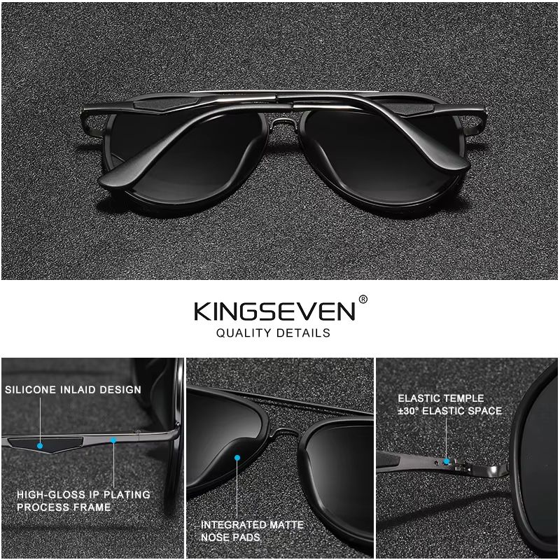 KINGSEVEN 2024 Classic Pilot Polarized Sunglasses – Men's Driving UV Protection Eyewear