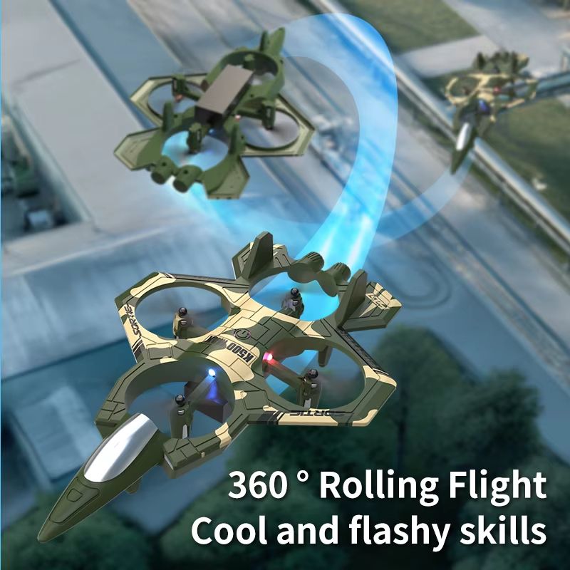 K500 RC Drone Fighter Jet - 2.4G Remote Control Airplane with 360° Flips and Hovering