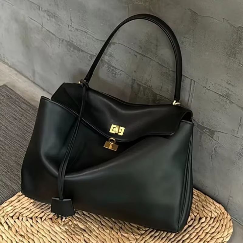 Luxury Suede Leather Messenger Bag with Gold Buckle, Soft Genuine Leather Shoulder Tote