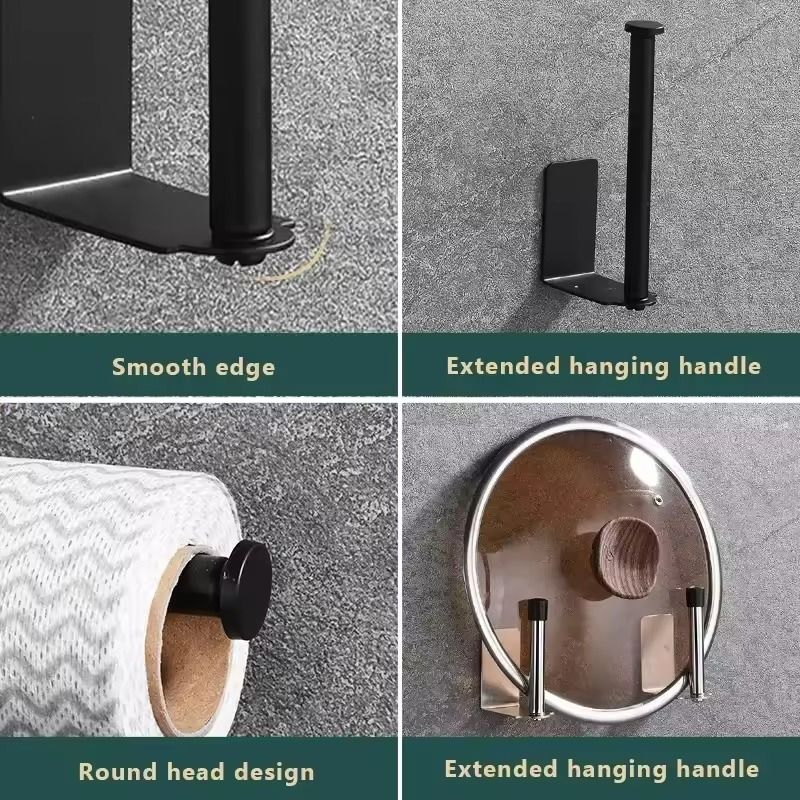 Stainless Steel Self-Adhesive Paper Towel Holder – No-Drill Toilet & Kitchen Roll Rack