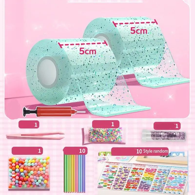 PET Nano Glue Knead Music Full Set | Double Sided Nano Tape Bubble Decompression Toy Kit