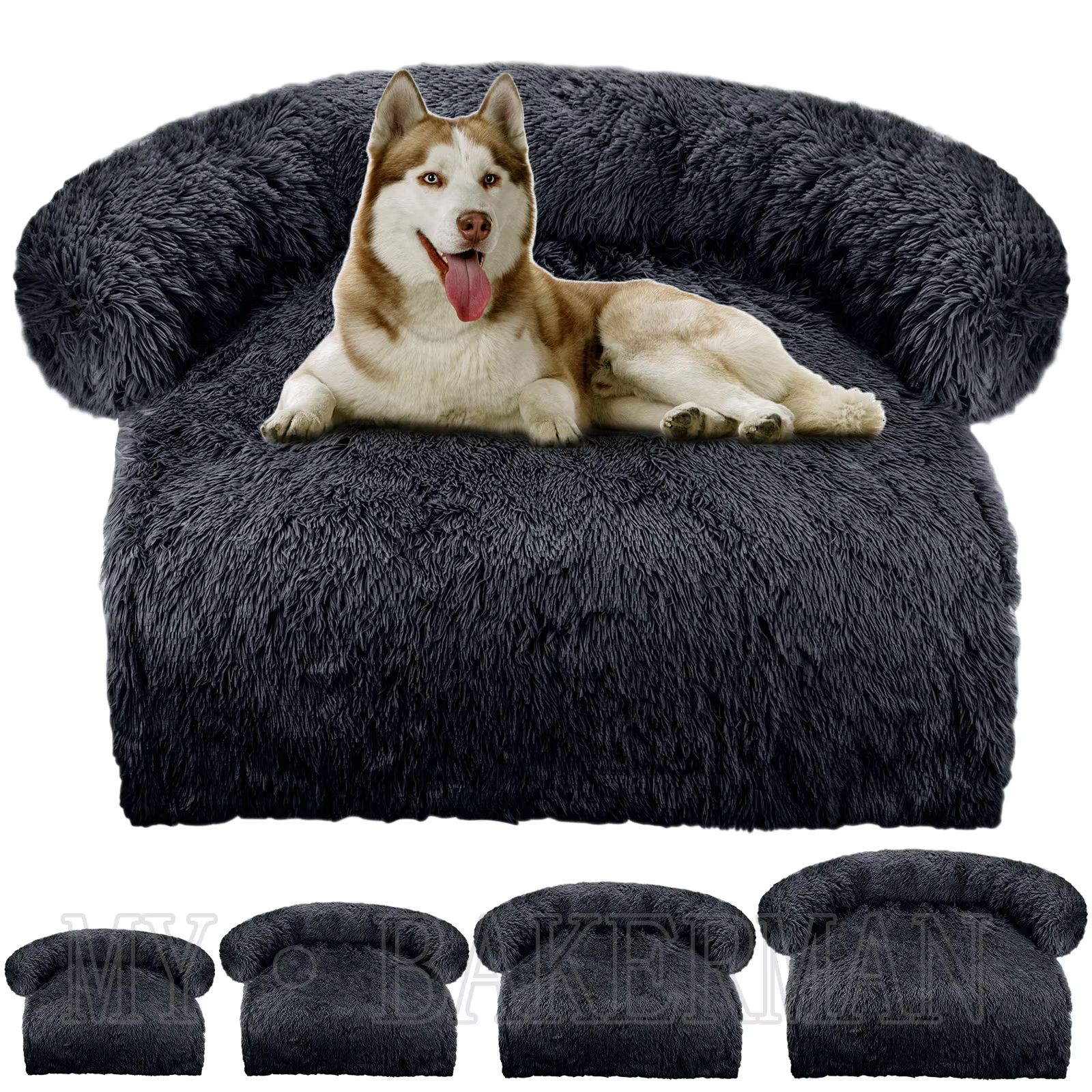 Washable Warm Dog Bed Sofa – Soft Winter Pet Nest Bed and Furniture Protector Mat for Cats and Dogs