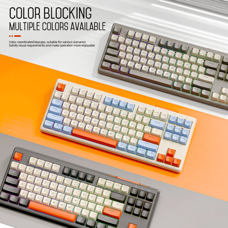 M87 Wireless Dual Mode Bluetooth Keyboard with Rainbow Light RGB and PBT Keycaps