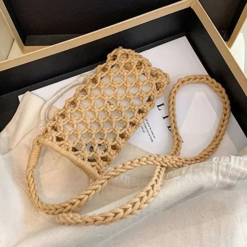 Hollow Out Woven Crochet Phone Crossbody Bag