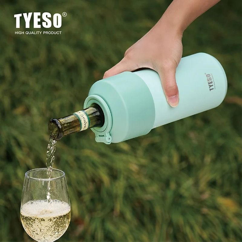 TYESO Vacuum Insulated Pet Bottle Cooler Stainless Steel Portable Summer Cup