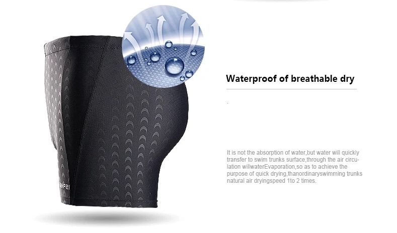 Mens Shark Print Quick Dry Swim Trunks