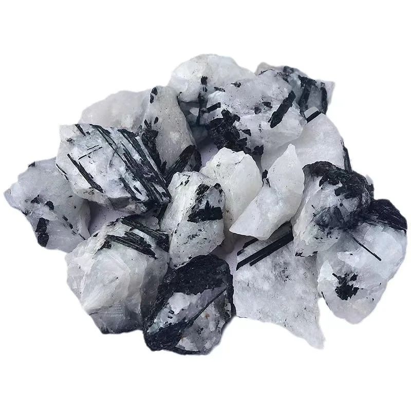 Natural Black Tourmaline and White Quartz Crystal – Raw Healing Mineral Specimen