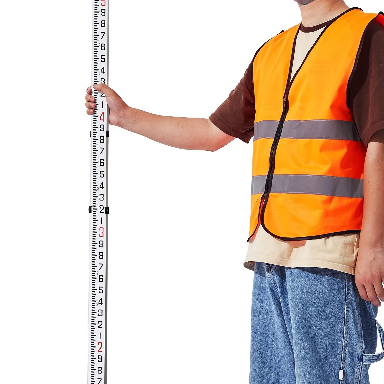 Aluminum Grade Rod Telescopic Leveling Rod with Bubble Level & Carry Bag