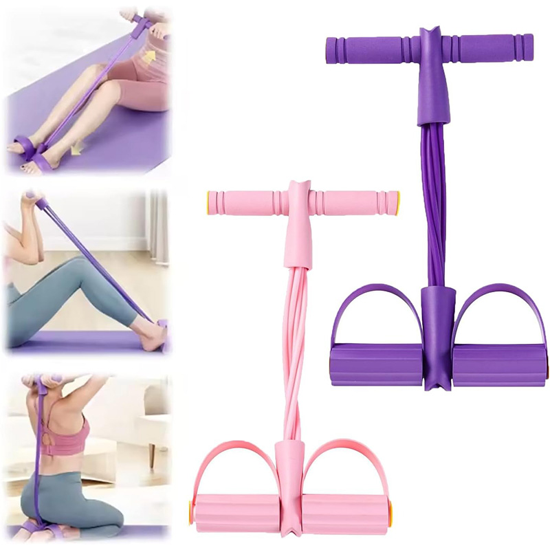 Resistance Band Multi Function Tension Rope, 6 Tube Elastic Yoga Pedal Puller, Fitness Bands 6-Tube Elastic For Abdomen