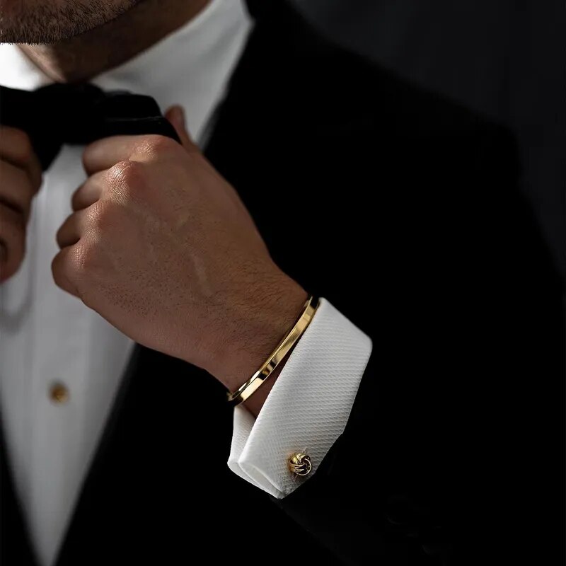 Stainless Steel Men's Thin Cuff Bracelet: Stylish Boyfriend Gift, Father's Day Present