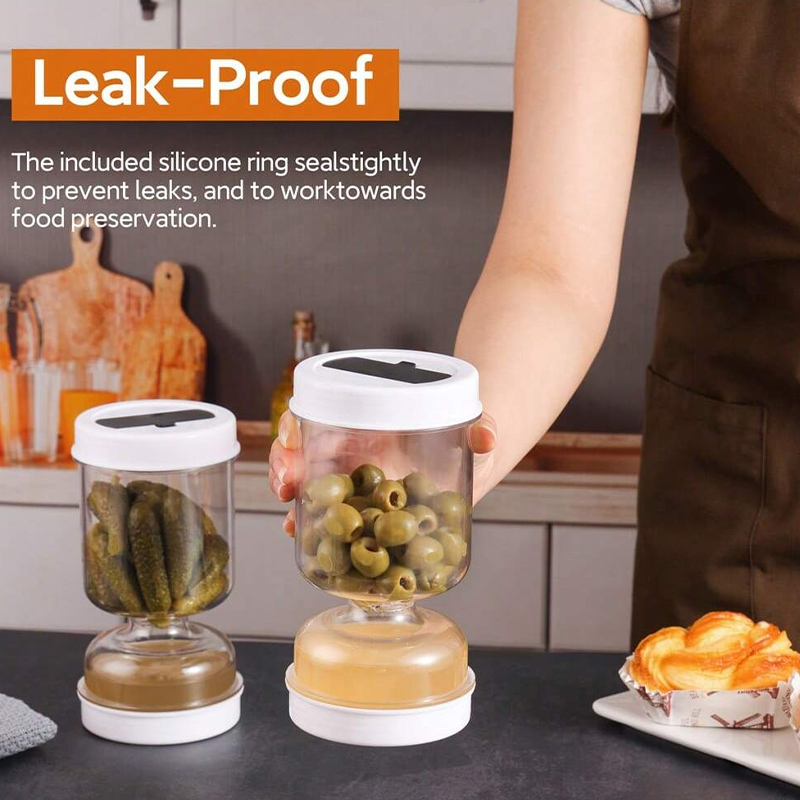 Pickles Jar Dry and Wet Dispenser, Food Bottle Storage, Kimchi Jar Fermentation Kit, Juice Separator Container