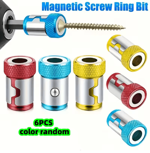 6-Piece Universal Magnetic Screw Ring Drill Bit Set – Non-Slip Magnetized Phillips Bits
