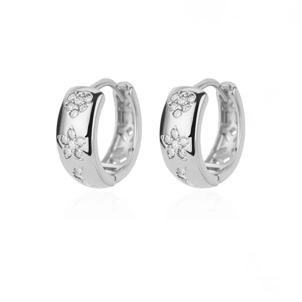 Stainless Steel Star Hoop Earrings