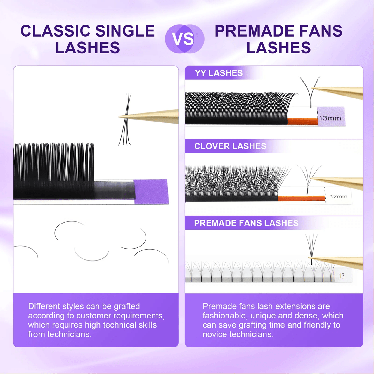 Nagaraku Classic Individual Eyelash Extensions Matte Black Soft and Natural 16 Rows