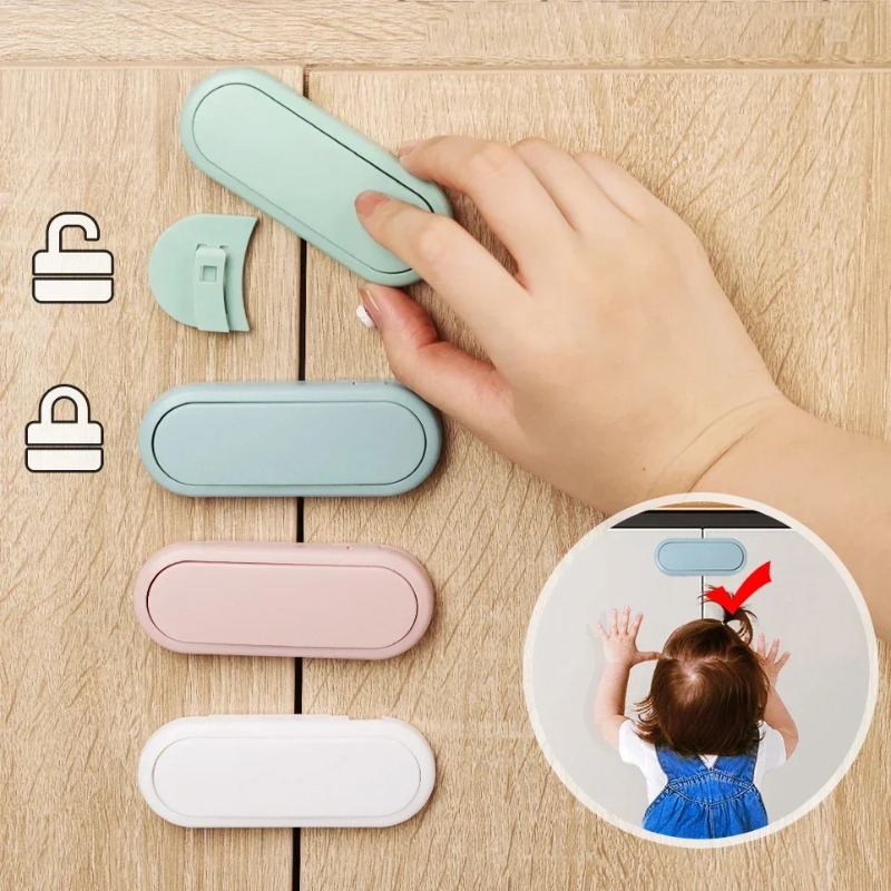 Baby Safety Cabinet Latch, Anti Pinch Drawer Protection, Invisible Wardrobe Lock, Children's Door Safety Lock