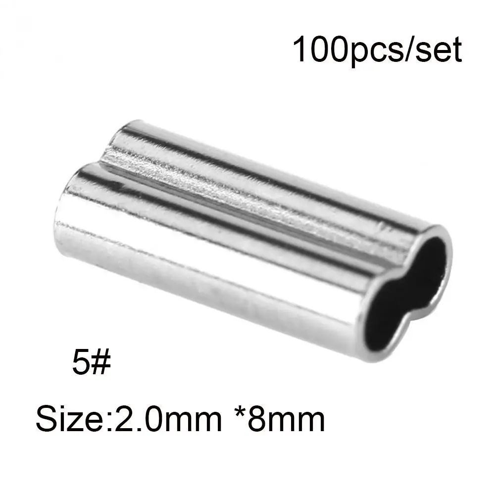 100PCS Fishing Double Barrel Crimp Sleeves Kit