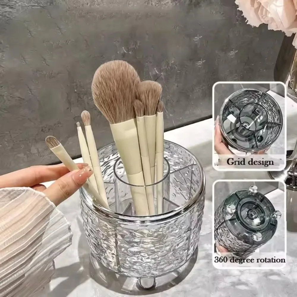 Dust-proof Makeup Storage Bucket, Spiral Cover Makeup Brush Storage, Household Lipstick Organizer, Transparent Pencil.