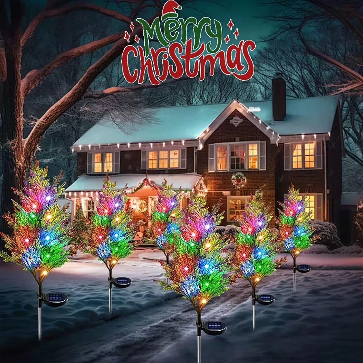 Solar Powered Christmas Pine Tree Garden Light