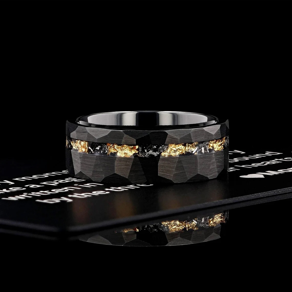 Meteorite Tungsten Ring, Fashion Jewellery for Men, Wedding Bands & Engagement Rings