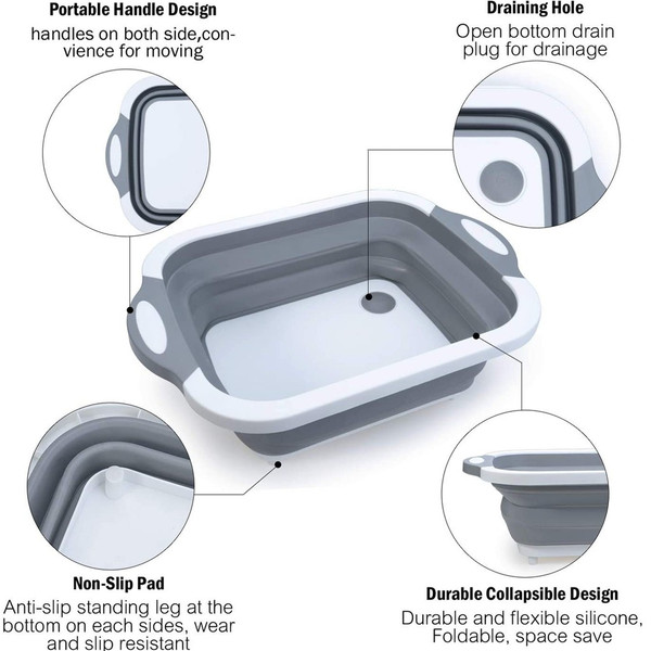 Collapsible Sink With Drain