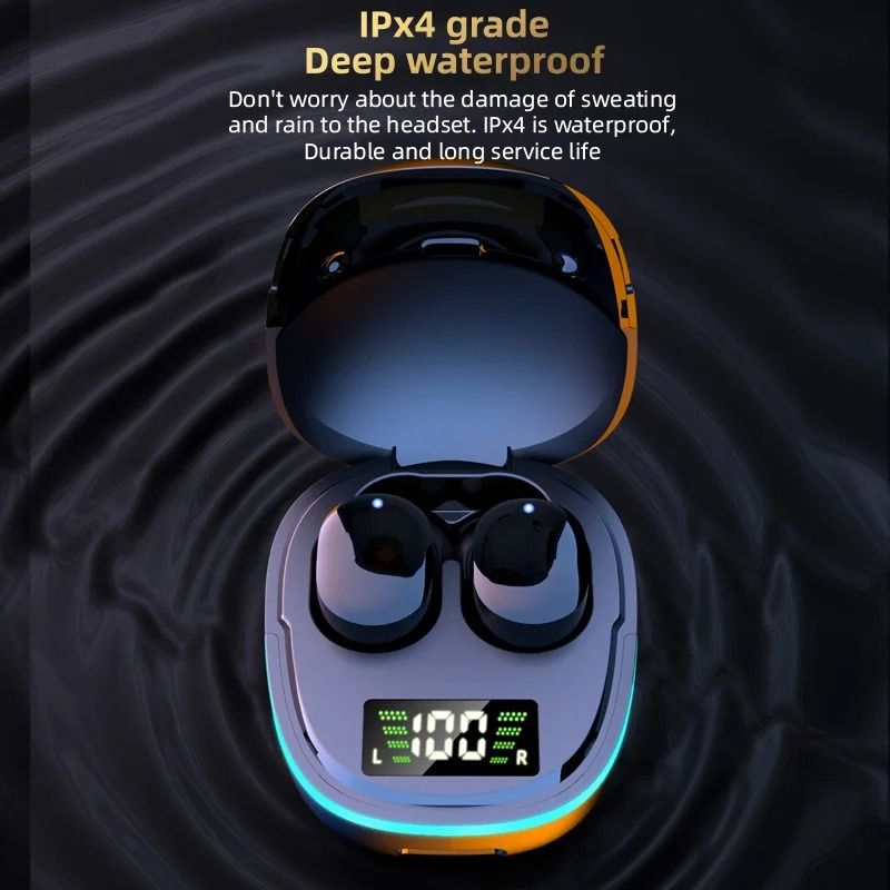 Wireless Bluetooth Earphones with LED Display and Noise Cancelling Mic