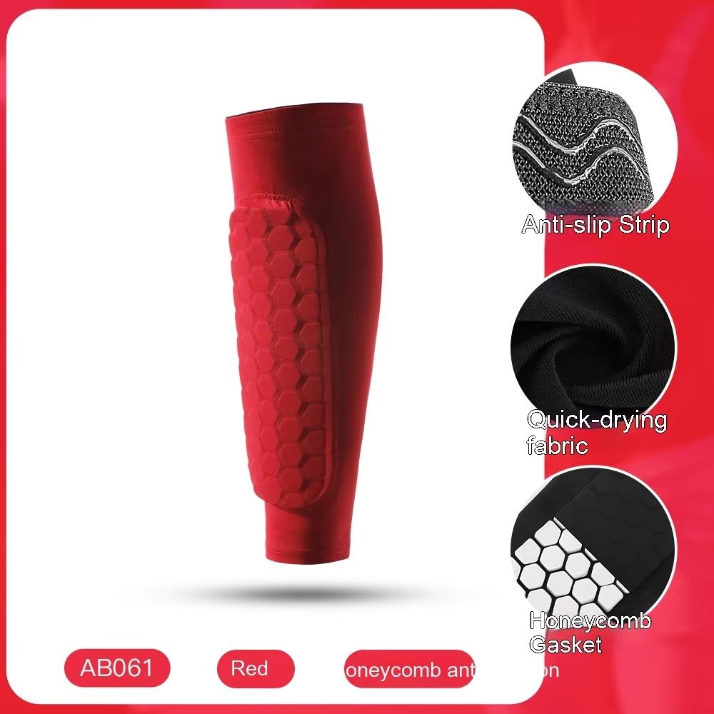 Honeycomb Shin Guards Leg Sleeves – Shockproof Soccer Protection with Anti-Slip Grip