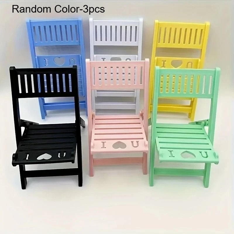 3pcs Mini Beach Chair Cell Phone Stand