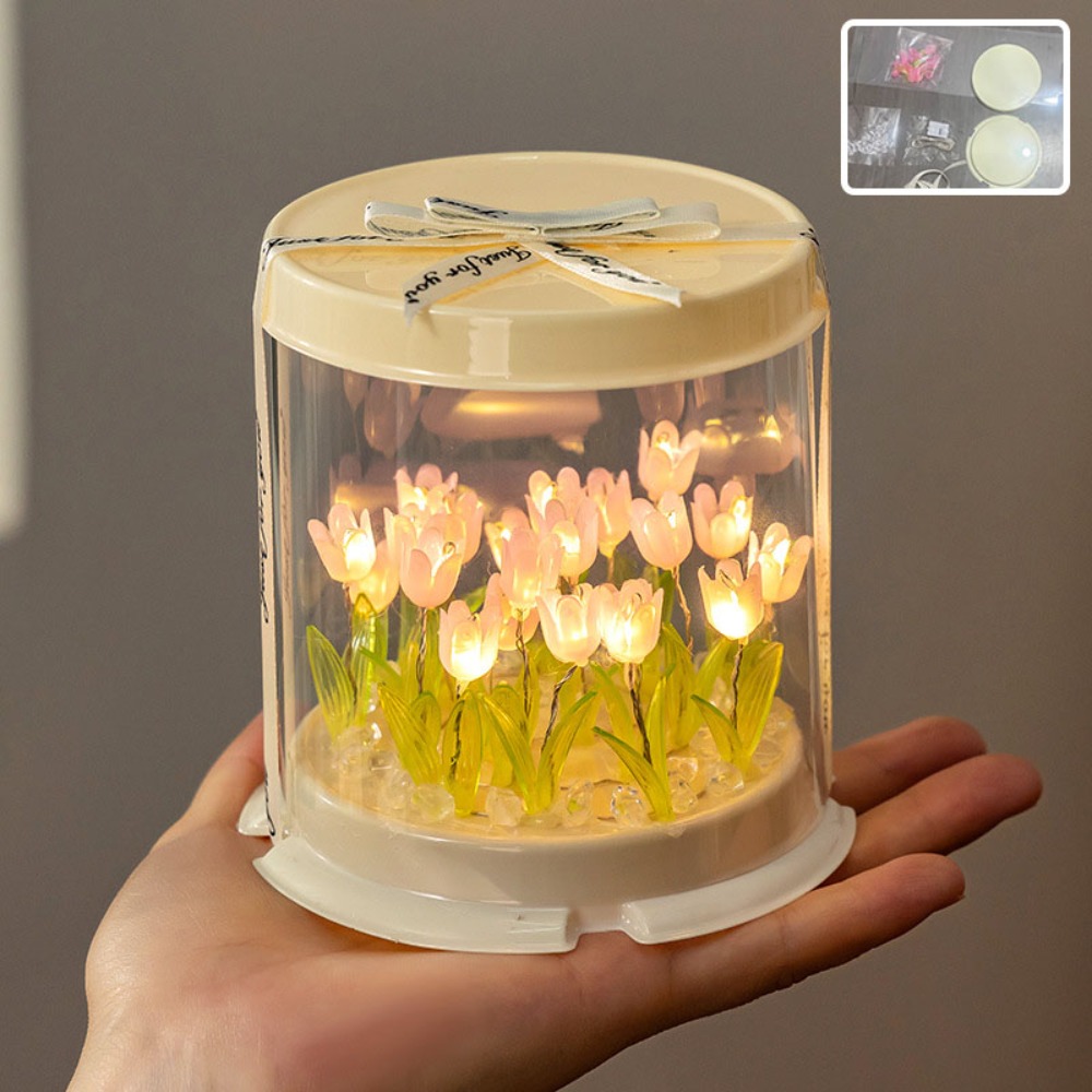 Handmade Unfinished Products Mini Tulip Night Lamp Cute DIY Tulip Night Light Small Night Light Birthday Gift