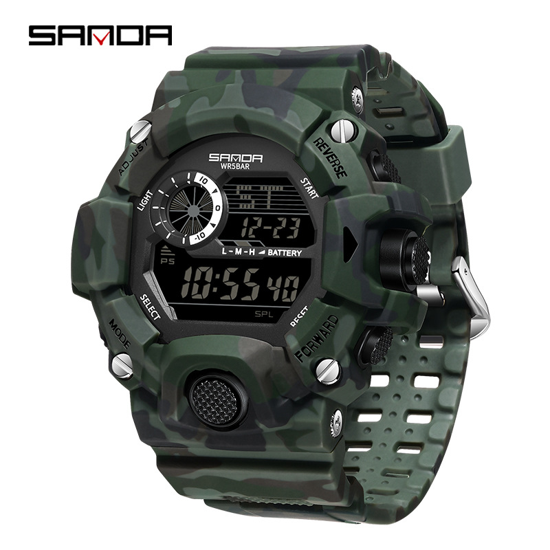 Waterproof Luminous Electronic Watch, Students Digital Watches, Fashion Military Multifunctional Date Alarm Clock