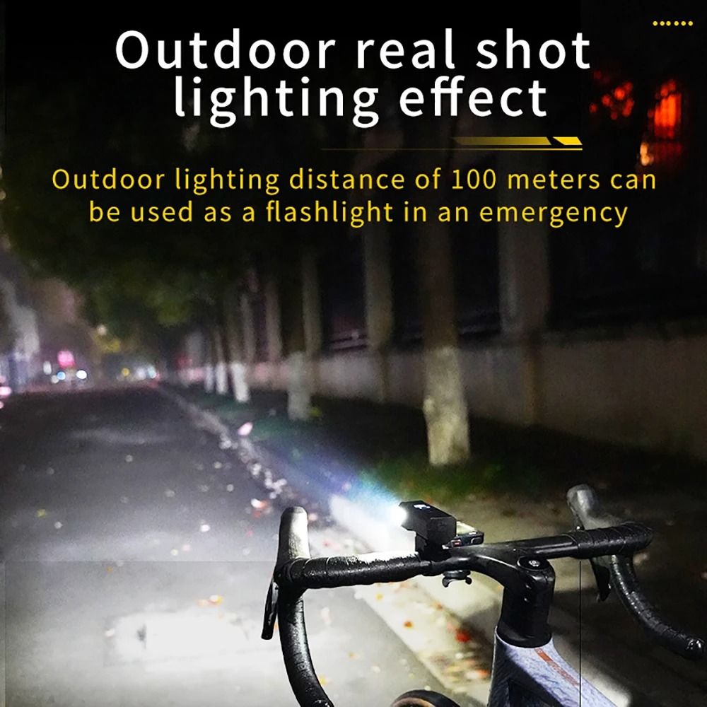 USB Rechargeable Bicycle Headlight 300 Lumen With Battery Level Display And Power Bank