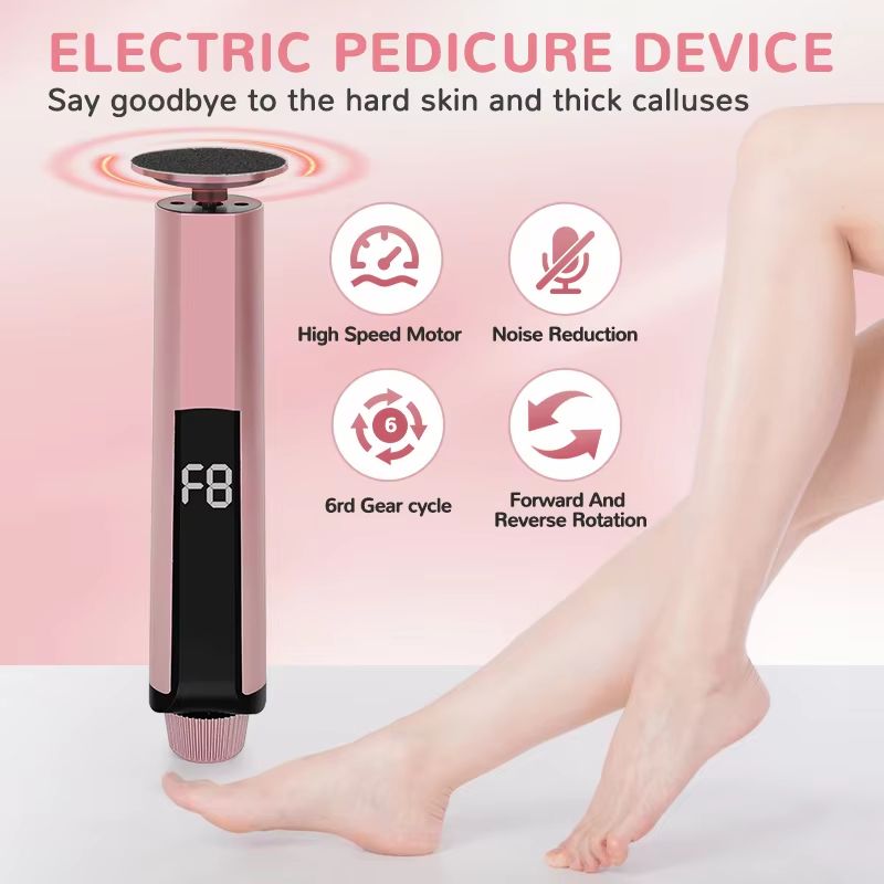 2-in-1 Electric Foot File & Callus Remover with Nail Grinder and Sandpaper Disks