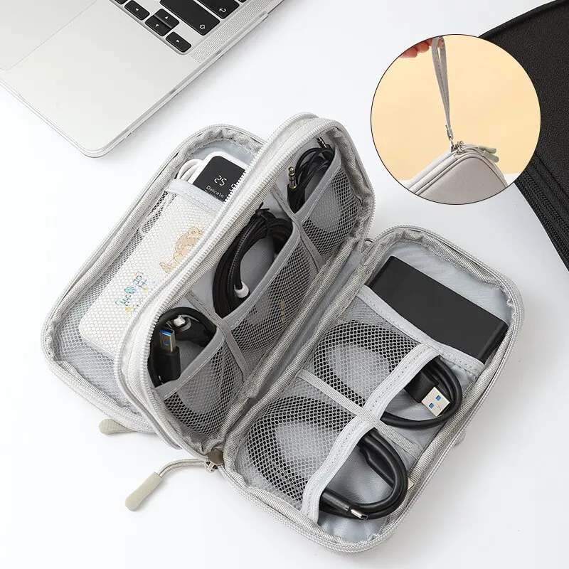 Travel Portable Digital Product Storage Bag USB Data Cable Organizer Headset Charging Treasure Box Bag