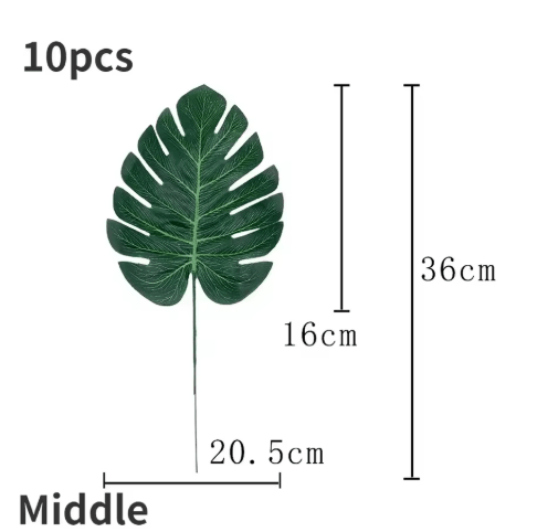Hawaii Artificial Palm Leaf Set – Tropical Jungle Table Decor & Placemats (10pcs