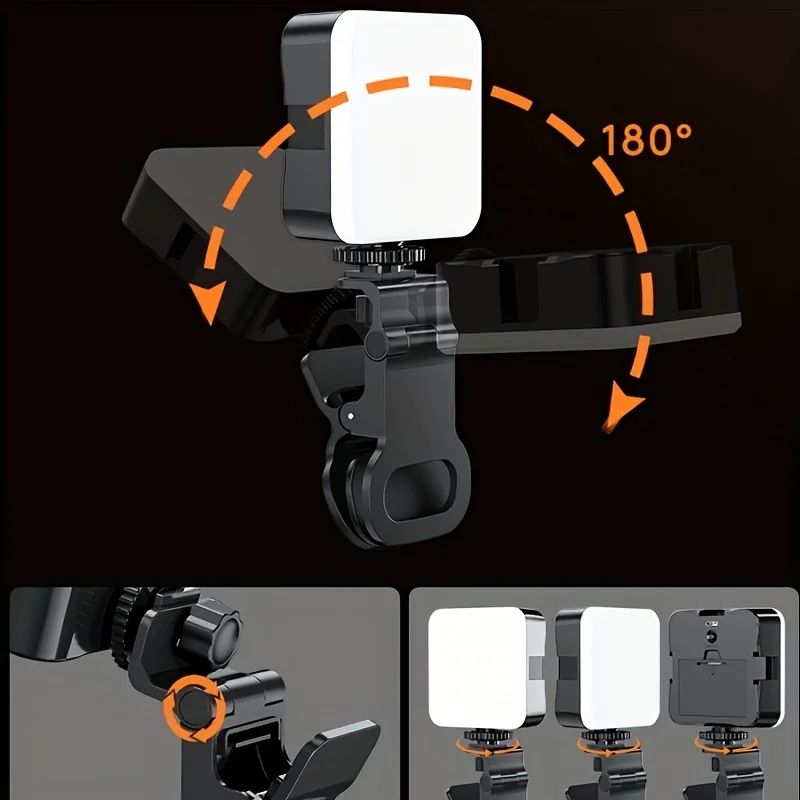 Multi-Purpose Clip-On Fill Light - Portable Phone Fill Light with 10 Brightness Modes & USB Recharge