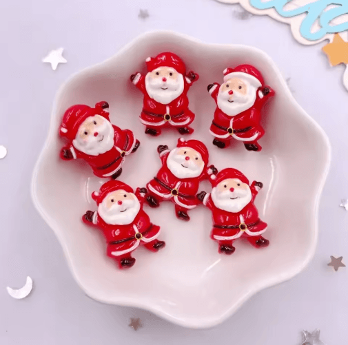 Colorful Santa Claus Resin Flatback Charms for DIY Crafts (15PCS)