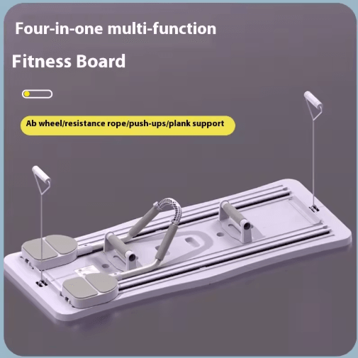 Multifunctional Fitness Board – Home Plank & Abdominal Muscle Trainer with Ab Wheel