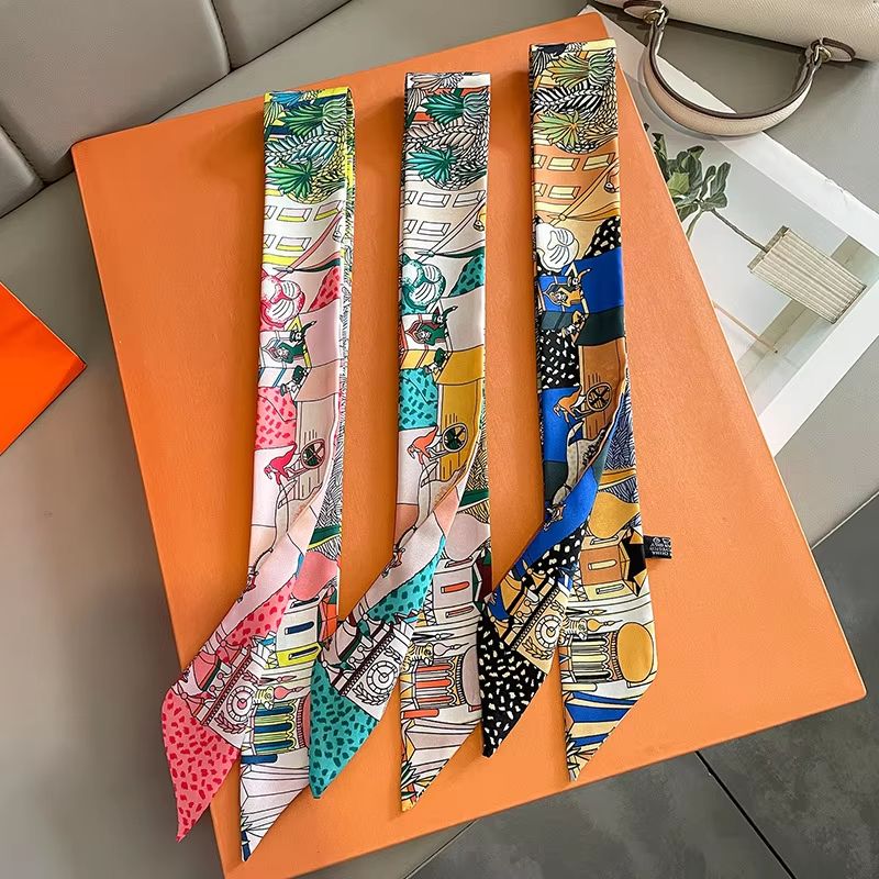 SlimRibbon Multi-Use Long Scarf – Narrow Ribbon Headband & Neckerchief for Women