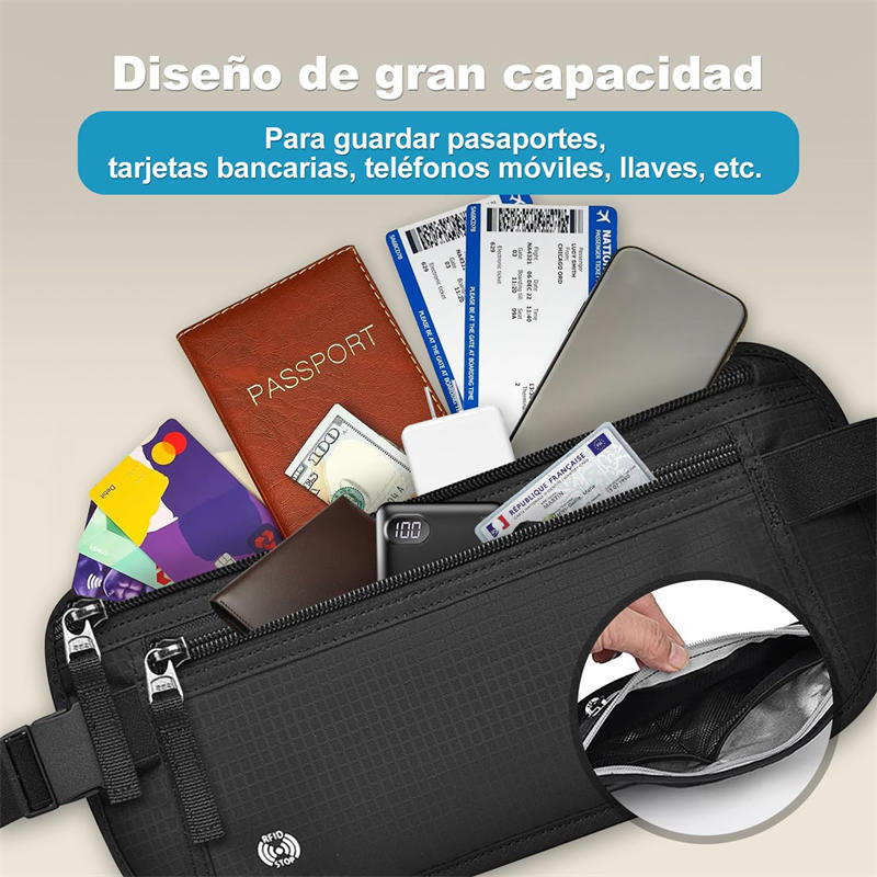 RFID Blocking Waterproof Money Belt Travel Passport Holder Waist Bag