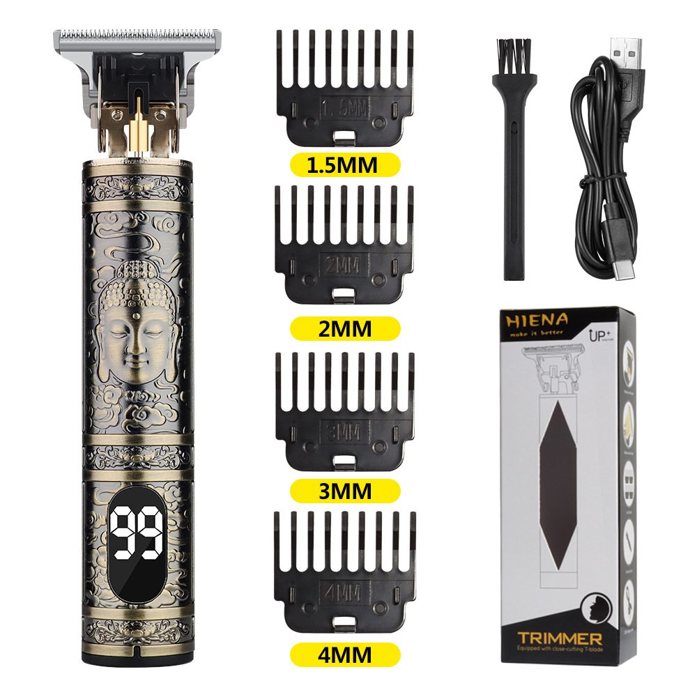 Professional Barber Hair Clipper, Electric Hair Trimmer, Strong Power, LED Display, Dragon Hair Clippers