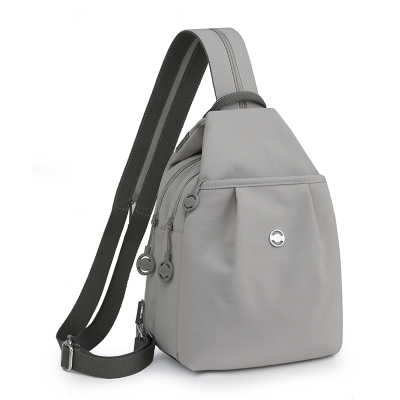 Wine Red Women Chest Bag Crossbody Backpack Purse Large Capacity Nylon Travel Sling