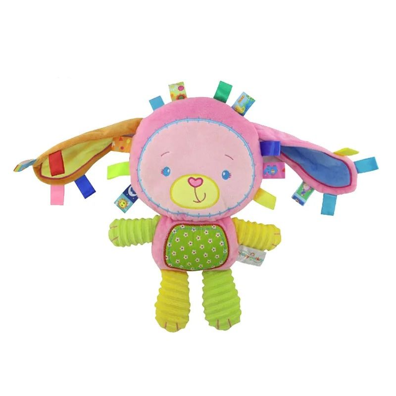 Baby Elephant Lovey Plush Sensory Toy with Rattle and Bell